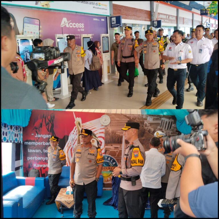 Kapolda Jatim Tinjau Kesiapan Pengamanan Mudik Lebaran Di Stasiun Pasar Turi,
