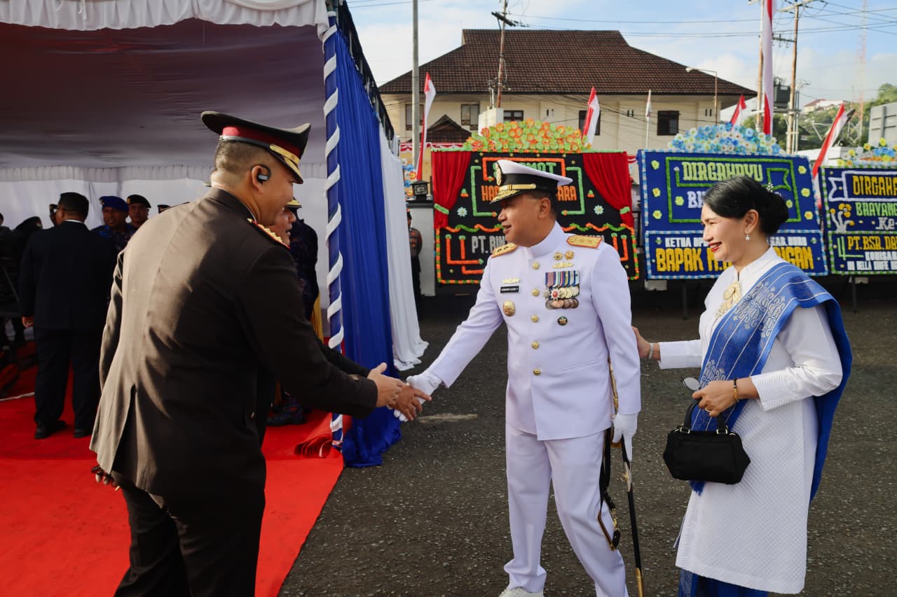 Dankodaeral IX Hadiri Upacara dan Syukuran Hari Bhayangkara Ke-80 di Polda Maluku