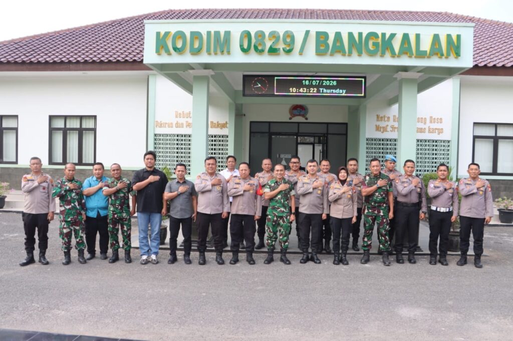 Silaturahmi ke Makodim, Polres Bangkalan Siap Perkuat Sinergitas TNI–Polri
